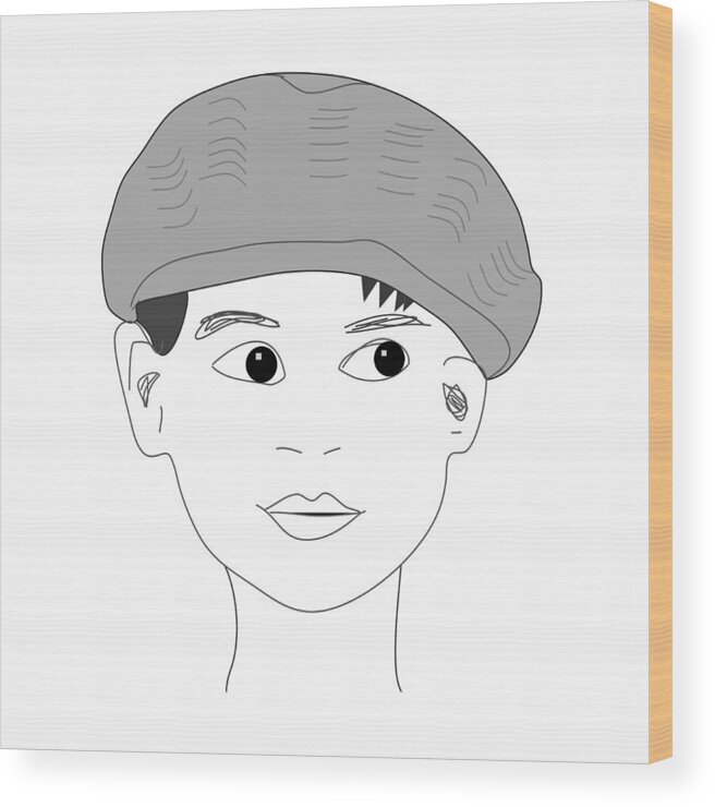 Girl Wearing Hat Wood Print featuring the digital art Modern Girl with a Hat by Bob Pardue