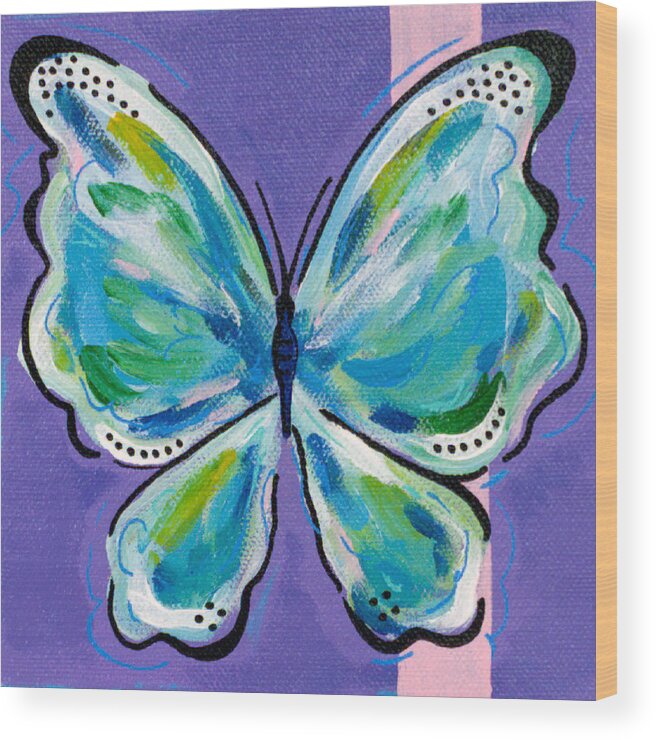 Butterfly Wood Print featuring the painting Moment in Time by Beth Ann Scott