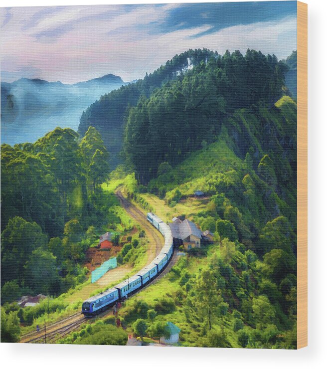 Landscape Wood Print featuring the painting Mountain Railway - DWP1658967 by Dean Wittle