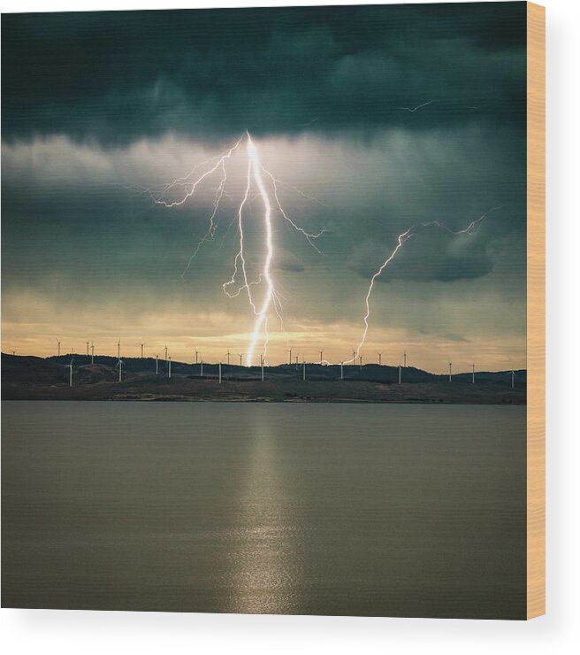 Lake George Wood Print featuring the photograph Nature vs Man by Ari Rex
