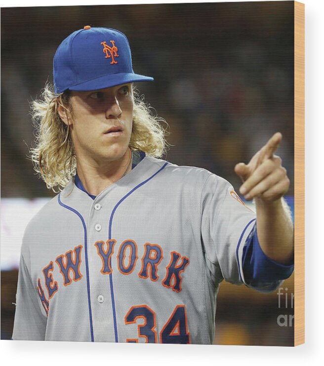 Game Two Wood Print featuring the photograph Noah Syndergaard by Sean M. Haffey