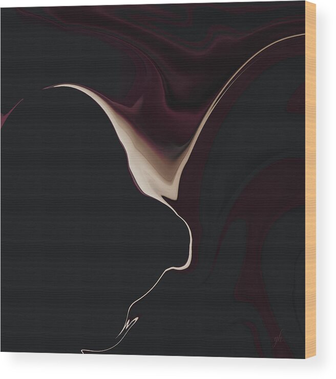 Abstract Wood Print featuring the digital art Noir by Gina Harrison