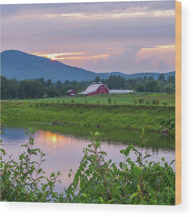 North Wood Print featuring the photograph North Country Barn Sunset by Chris Whiton
