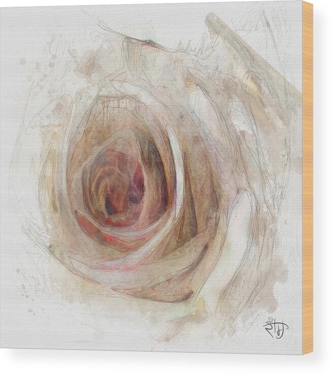 Floral Art Wood Print featuring the digital art Ode to Melancholy VI by Red Ram