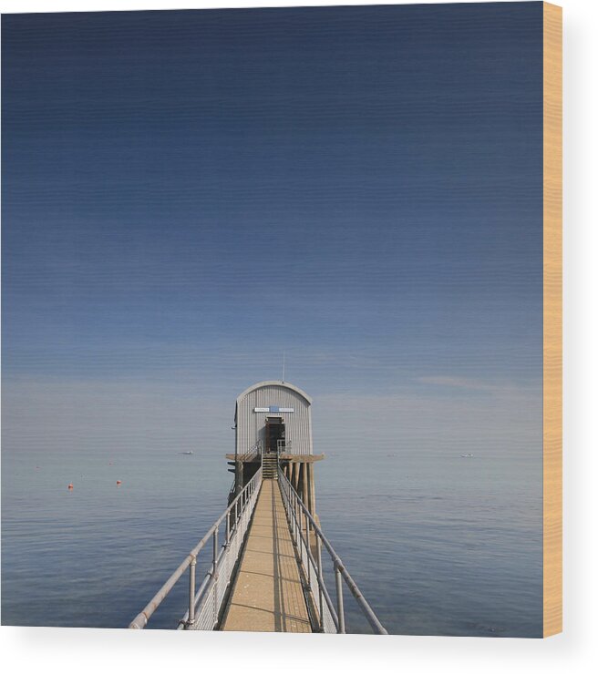 Tranquility Wood Print featuring the photograph Old lifeboat station by s0ulsurfing - Jason Swain