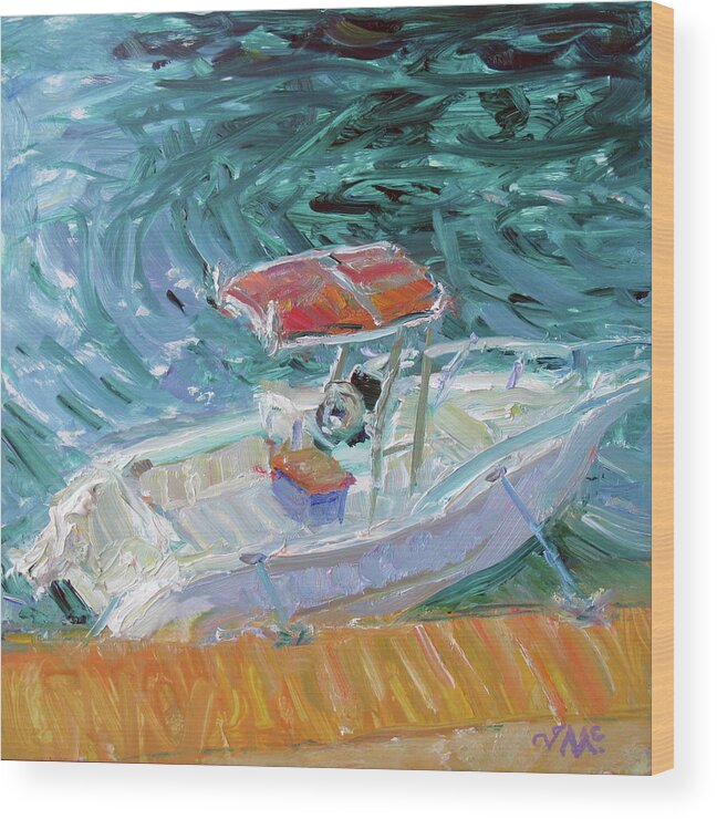 Boat Wood Print featuring the painting Orange Top by John McCormick