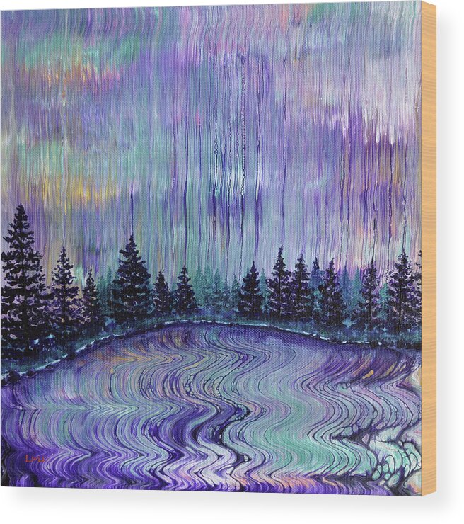 Oregon Wood Print featuring the painting Oregon Purple Rain by Laura Iverson