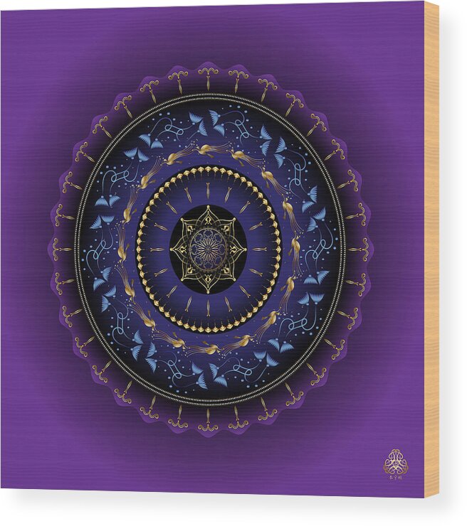 Mandala Wood Print featuring the digital art Ornativo Vero Circulus No 4148 by Alan Bennington
