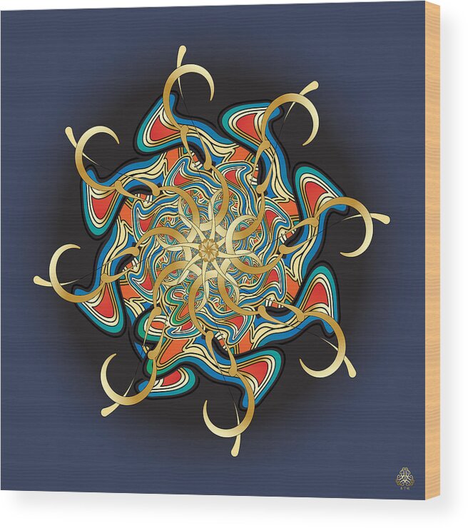 Mandala Graphic Design Wood Print featuring the digital art Ornativo Vero Circulus No 4231 by Alan Bennington