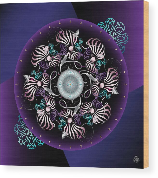 Mandala Graphic Wood Print featuring the digital art Ornativo Vero Circulus No 4298 by Alan Bennington