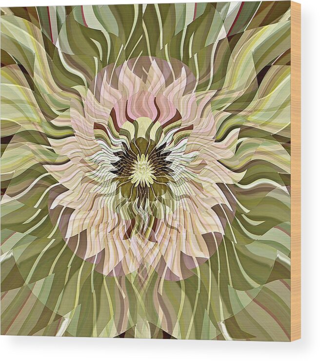 Pale Wood Print featuring the digital art Pale Pink Floral by David Manlove