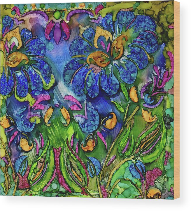 Flowers Wood Print featuring the painting Paradise 2 by Winona's Sunshyne