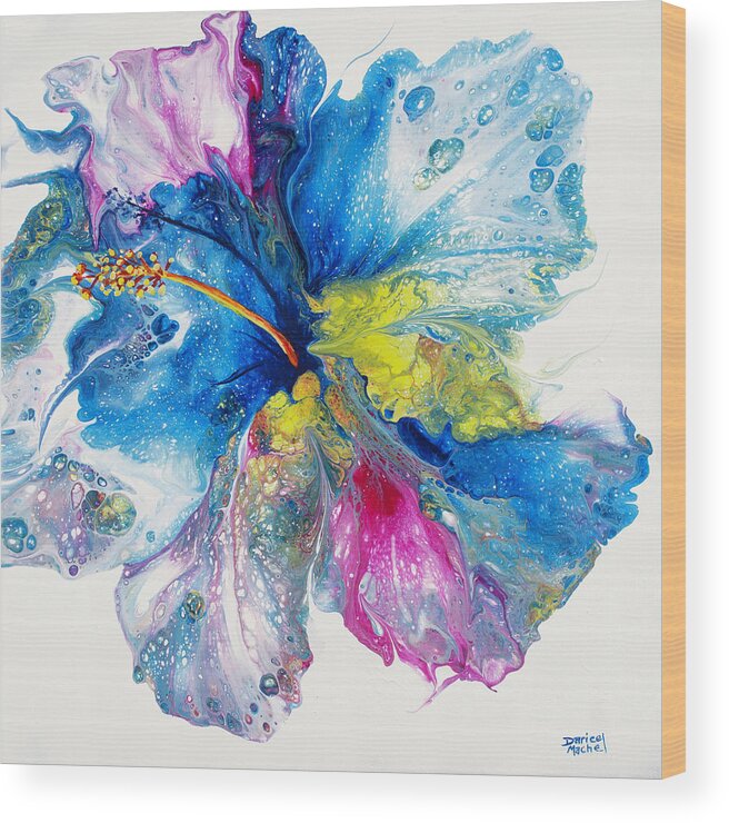 Flower Wood Print featuring the painting Pardise Blooms by Darice Machel McGuire