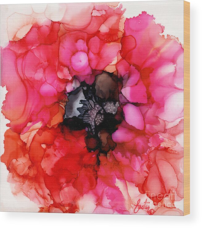 Peony Fiesta Wood Print featuring the painting Peony Fiesta by Daniela Easter
