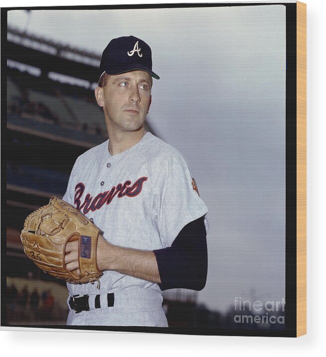 Baseball Pitcher Wood Print featuring the photograph Phil Niekro by Louis Requena