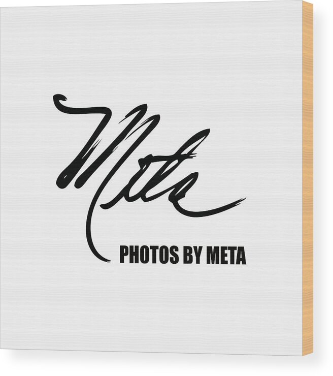 Photos By Meta Wood Print featuring the digital art Photos By Meta Logo Black by Meta Gatschenberger