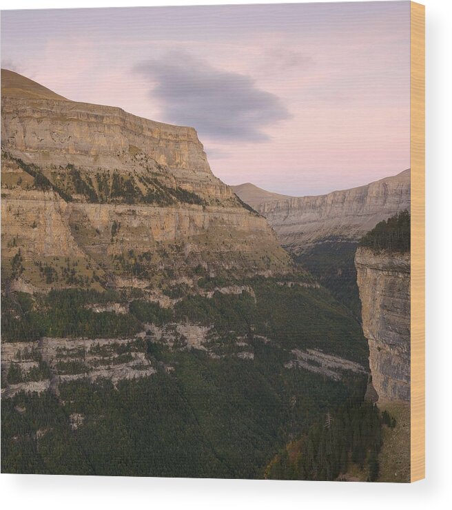 Ordesa Valley Wood Print featuring the photograph Pink Skies over the Ordesa Valley by Stephen Taylor
