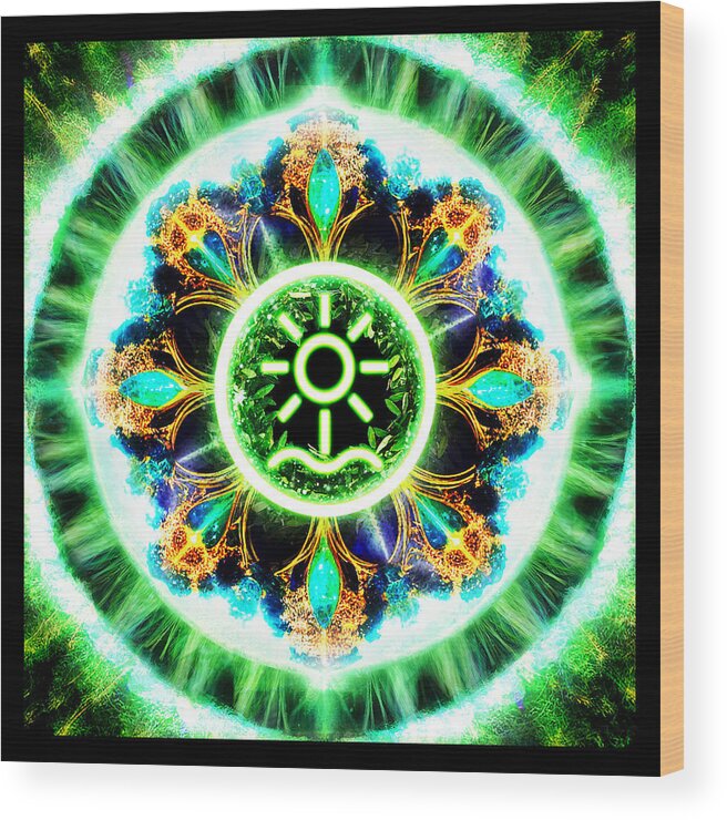 Sigil Wood Print featuring the digital art Primordial element of Earth by Shawn Dall