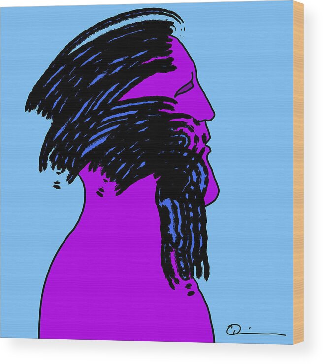 Quiros Wood Print featuring the digital art Purple Man by Jeffrey Quiros