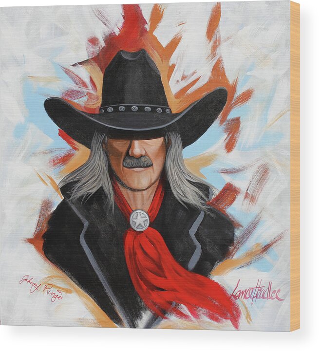 Johnny Ringo Wood Print featuring the painting Ringo 10-2020 by Lance Headlee