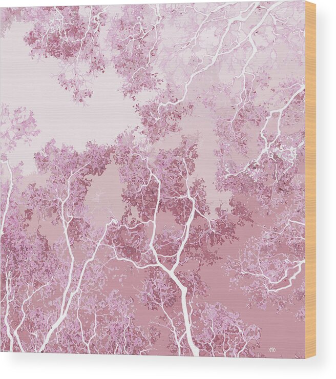 Abstract Nature Wood Print featuring the digital art Rose quartz by Moira Risen