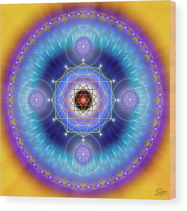 Endre Wood Print featuring the digital art Sacred Geometry 801 by Endre Balogh