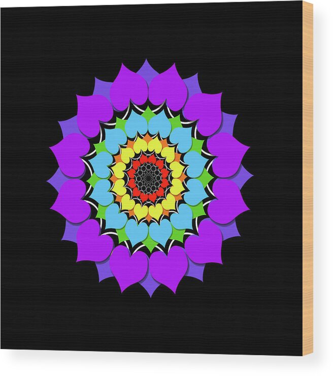 Mandala Wood Print featuring the digital art Sacred Geometry Mandala_2 by Az Jackson