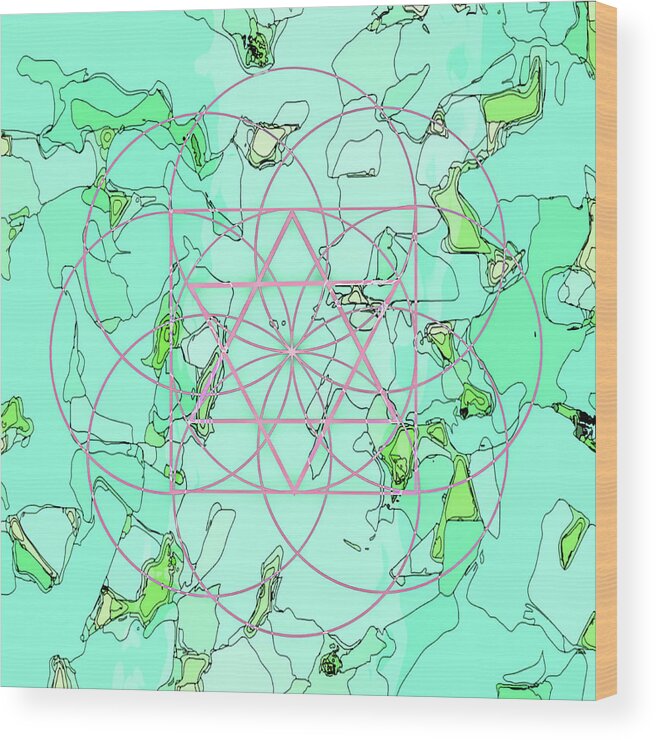 Sacred Geometry Wood Print featuring the digital art Sacred Geometry_8 by Az Jackson