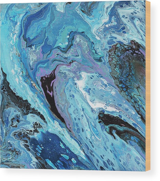 Ocean Wood Print featuring the painting Sapphire by Tamara Nelson