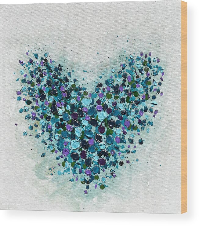 Heart Wood Print featuring the painting Scintillant Heart by Amanda Dagg
