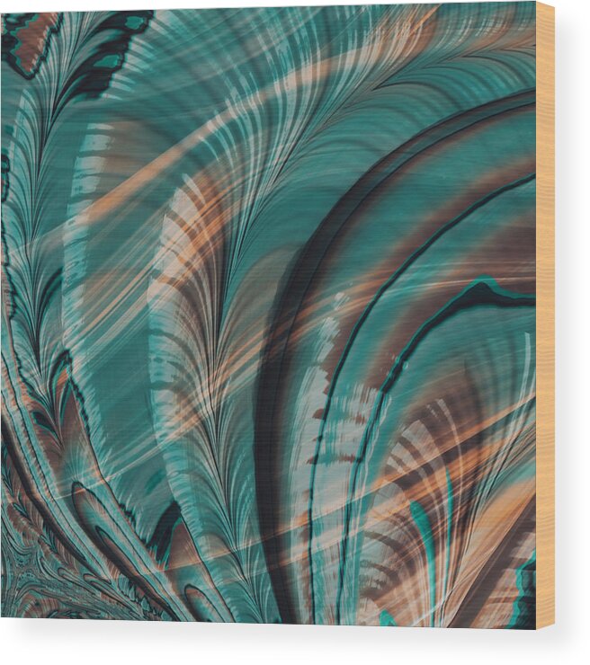Coastal Wood Print featuring the digital art Sea Breeze II by Bonnie Bruno