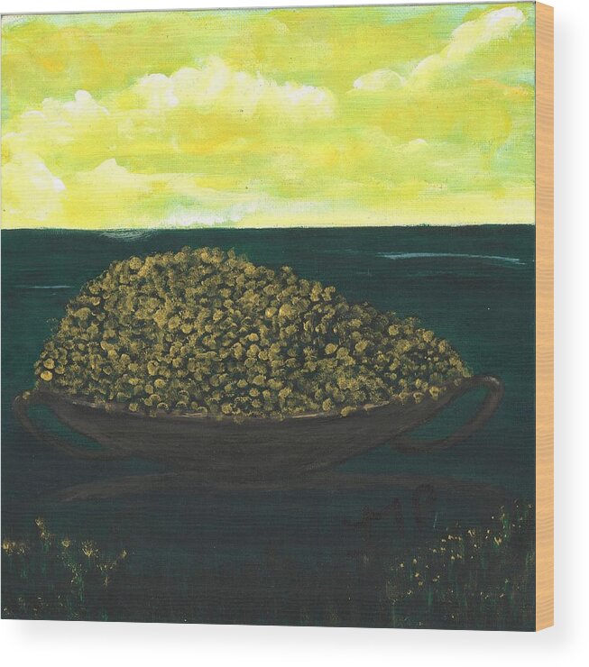 Seascape Wood Print featuring the painting Sea of Abundance by Esoteric Gardens KN
