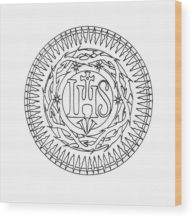 Seal Of Jesuits Society Of Jesus Wood Print featuring the painting Seal of Jesuits Society of Jesus by William Hart McNichols