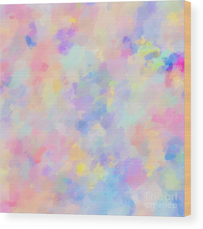 Spring Wood Print featuring the painting Secret Garden Colorful Abstract Painting by Modern Art