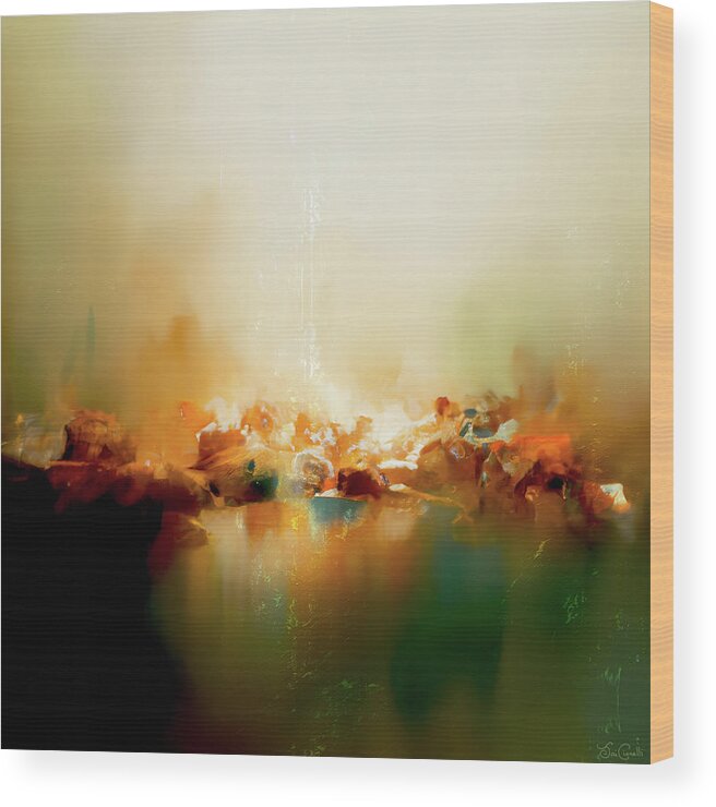 Large Wood Print featuring the painting Serene - Abstract Art by Jaison Cianelli