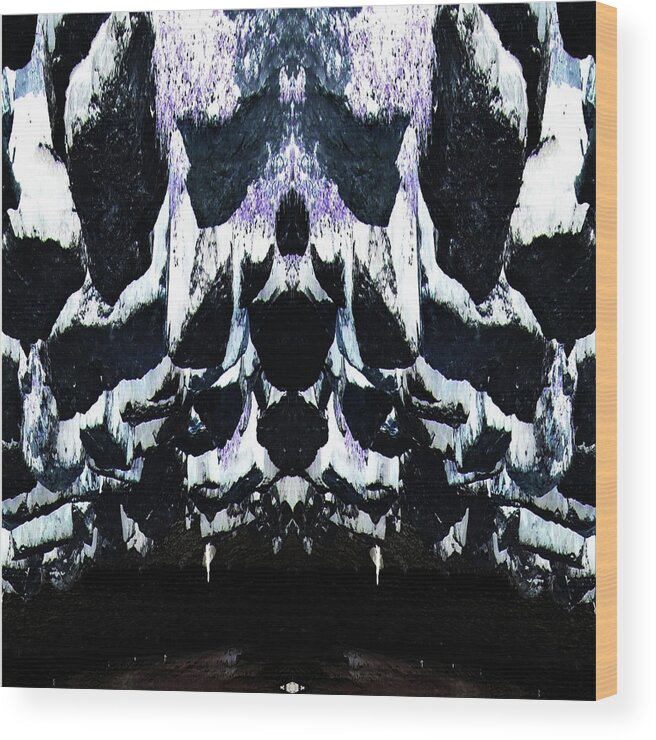 Skull Wood Print featuring the digital art Skull Cave by Teresamarie Yawn