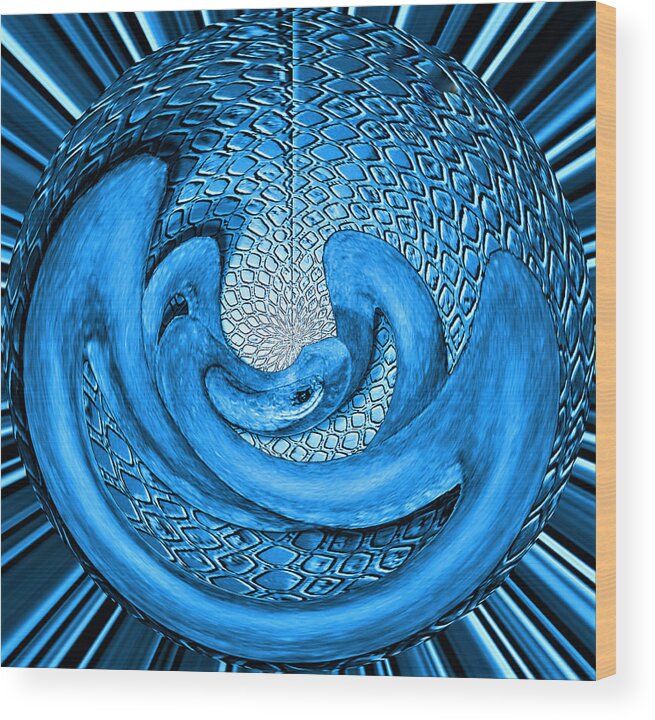 Digital Wallart Wood Print featuring the digital art Snake in an Egg by Ronald Mills