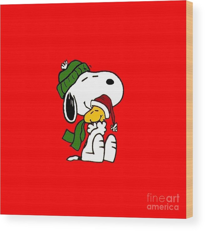 Snoopy Christmas Peanuts Wood Print by Wily Alien - Pixels