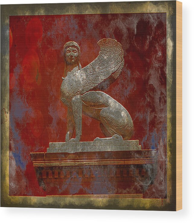 Sphinx Wood Print featuring the digital art Sphinx PhotoArt by Russ Considine