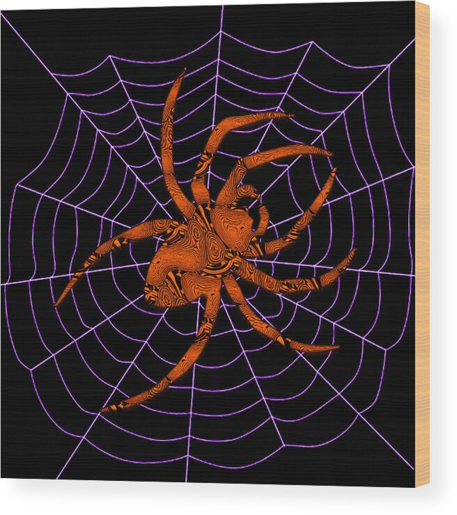 Spider Wood Print featuring the digital art Spider Art by Ronald Mills