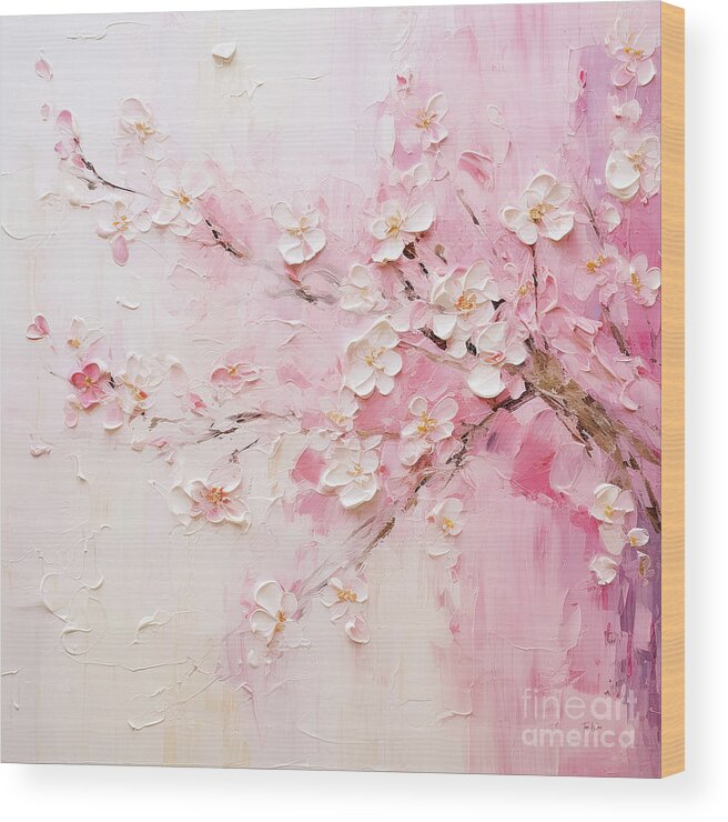 Blossoms Wood Print featuring the painting Spring Blossoms by Tina LeCour