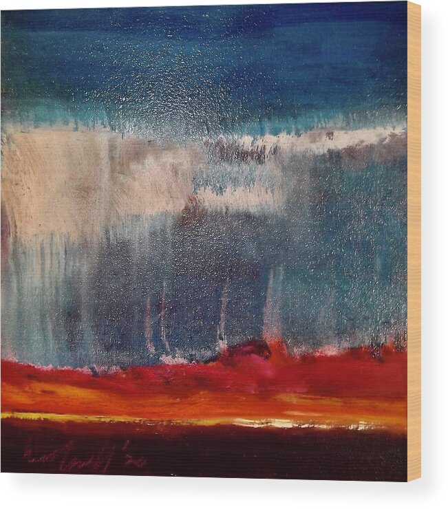 Painting Wood Print featuring the painting Storm by Les Leffingwell
