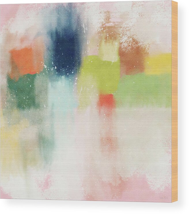 Abstract Wood Print featuring the mixed media Subdued Spring- Art by Linda Woods by Linda Woods