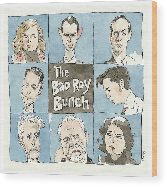 “succession”: Who’s It Gonna Be? Wood Print featuring the painting Succession Who's It Gonna Be by Barry Blitt