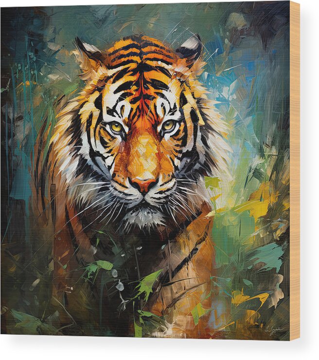 Tiger Wood Print featuring the photograph Sumatran by Lourry Legarde