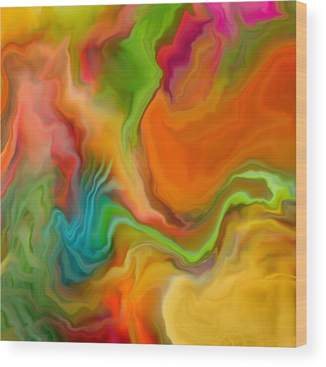 Abstract Wood Print featuring the digital art Summer Dreams by Nancy Levan