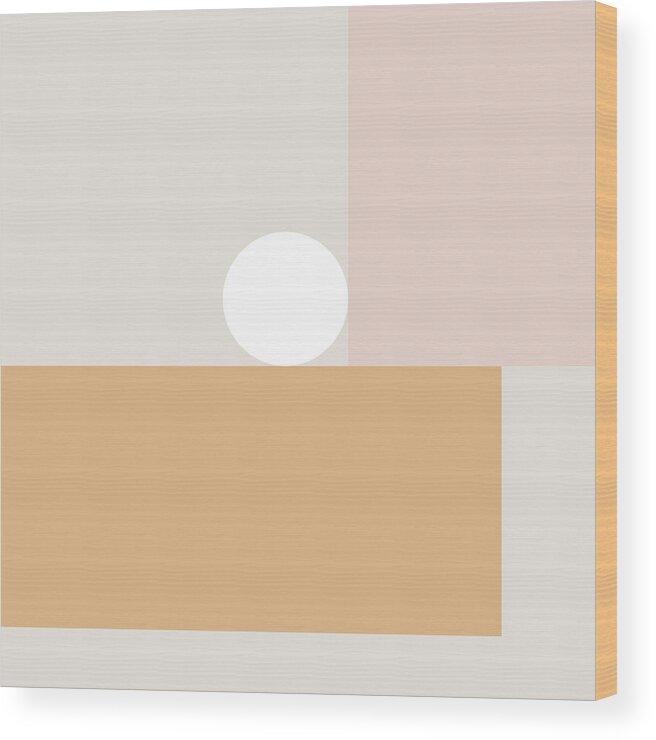 Modern Wood Print featuring the digital art Sunset Cube - Geometric Art by Linda Woods by Linda Woods