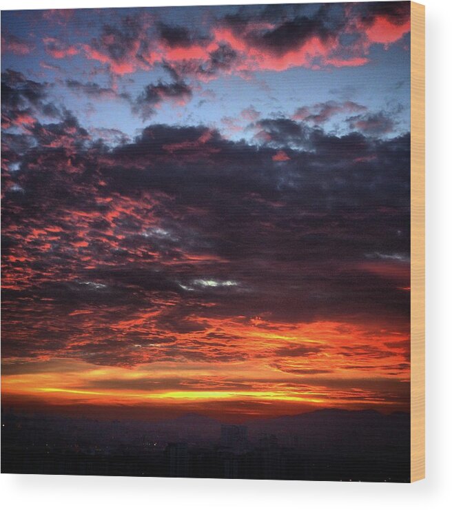 Sunset Wood Print featuring the photograph Sunset by Faa shie