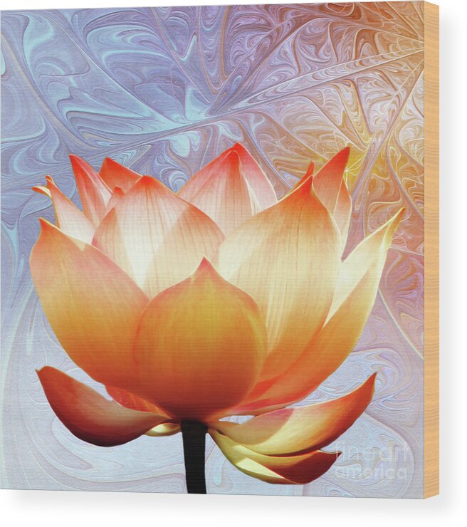 Lotus Wood Print featuring the digital art Sunshine Lotus by Jacky Gerritsen