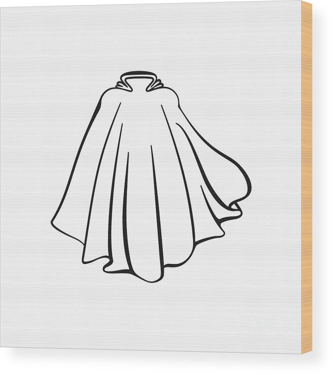 Cape Wood Print featuring the digital art Superhero Cape by THP Creative